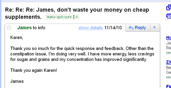 Leaky Gut Syndrome Testimonial