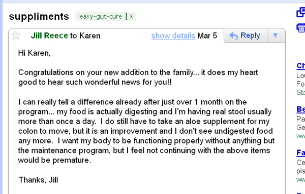 Leaky Gut Syndrome Testimonial