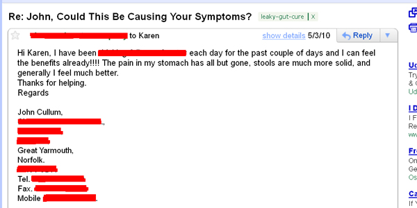 Leaky Gut Syndrome Testimonial