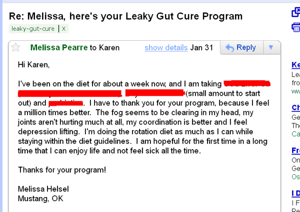 Leaky Gut Syndrome Testimonial