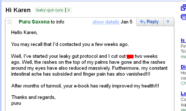 Leaky Gut Syndrome Testimonial