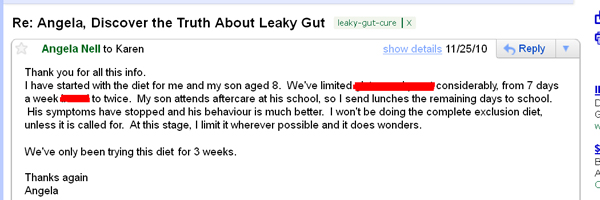 Leaky Gut Syndrome Testimonial