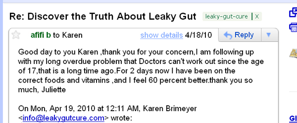 Leaky Gut Syndrome Testimonial