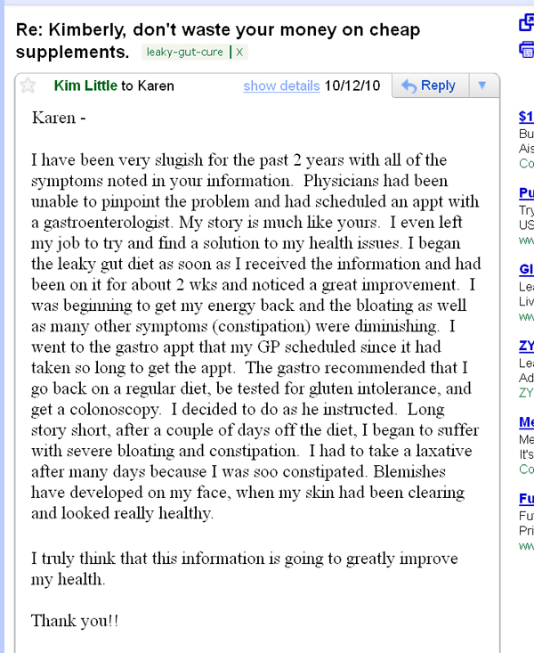 Leaky Gut Syndrome Testimonial