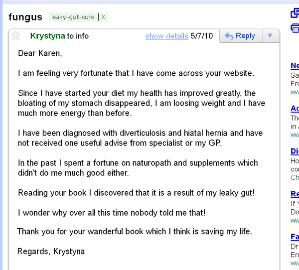 Leaky Gut Syndrome Testimonial