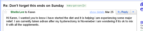 Leaky Gut Syndrome Testimonial